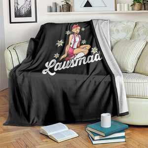 Bavarian Pin Up Girl Lausmadl Throw Blanket Oktoberfest Edelweiss Flowers TS02 Print Your Wear