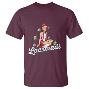 Bavarian Pin Up Girl Lausmadl T Shirt Oktoberfest Edelweiss Flowers TS02 Maroon Print Your Wear