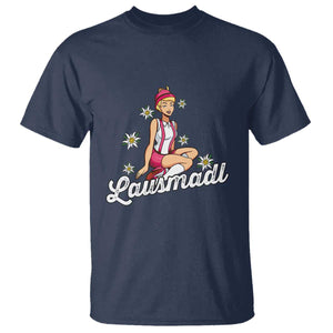 Bavarian Pin Up Girl Lausmadl T Shirt Oktoberfest Edelweiss Flowers TS02 Navy Print Your Wear