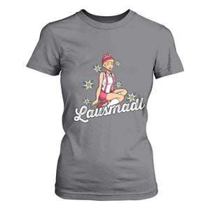 Bavarian Pin Up Girl Lausmadl T Shirt For Women Oktoberfest Edelweiss Flowers TS02 Charcoal Print Your Wear