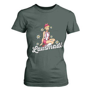 Bavarian Pin Up Girl Lausmadl T Shirt For Women Oktoberfest Edelweiss Flowers TS02 Dark Forest Green Print Your Wear