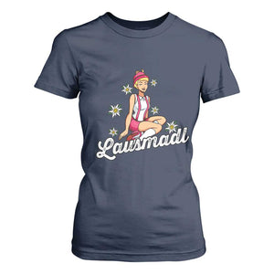 Bavarian Pin Up Girl Lausmadl T Shirt For Women Oktoberfest Edelweiss Flowers TS02 Navy Print Your Wear