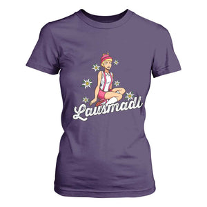 Bavarian Pin Up Girl Lausmadl T Shirt For Women Oktoberfest Edelweiss Flowers TS02 Purple Print Your Wear
