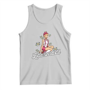 Bavarian Pin Up Girl Lausmadl Tank Top Oktoberfest Edelweiss Flowers TS02 Ash Print Your Wear