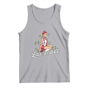Bavarian Pin Up Girl Lausmadl Tank Top Oktoberfest Edelweiss Flowers TS02 Athletic Heather Print Your Wear