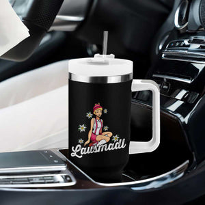 Bavarian Pin Up Girl Lausmadl Tumbler With Handle Oktoberfest Edelweiss Flowers TS02 Print Your Wear