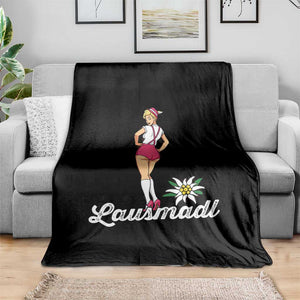 Retro Bavarian Pin Up Girl Lausmadl Throw Blanket Oktoberfest Edelweiss Flower TS02 Print Your Wear