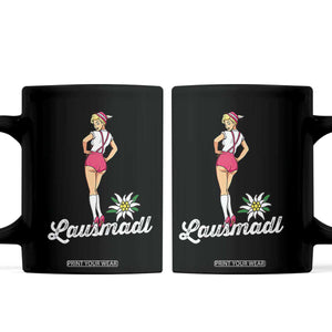 Retro Bavarian Pin Up Girl Lausmadl Coffee Mug Oktoberfest Edelweiss Flower TS02 Black Print Your Wear