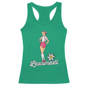 Retro Bavarian Pin Up Girl Lausmadl Racerback Tank Top Oktoberfest Edelweiss Flower TS02 Irish Green Print Your Wear