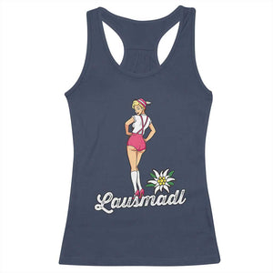 Retro Bavarian Pin Up Girl Lausmadl Racerback Tank Top Oktoberfest Edelweiss Flower TS02 Navy Print Your Wear