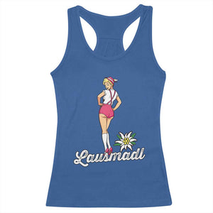 Retro Bavarian Pin Up Girl Lausmadl Racerback Tank Top Oktoberfest Edelweiss Flower TS02 Royal Blue Print Your Wear