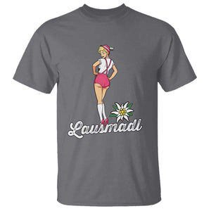 Retro Bavarian Pin Up Girl Lausmadl T Shirt Oktoberfest Edelweiss Flower TS02 Charcoal Print Your Wear