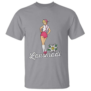 Retro Bavarian Pin Up Girl Lausmadl T Shirt Oktoberfest Edelweiss Flower TS02 Sport Gray Print Your Wear