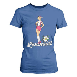 Retro Bavarian Pin Up Girl Lausmadl T Shirt For Women Oktoberfest Edelweiss Flower TS02 Royal Blue Print Your Wear