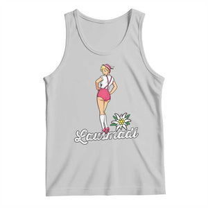 Retro Bavarian Pin Up Girl Lausmadl Tank Top Oktoberfest Edelweiss Flower TS02 Ash Print Your Wear