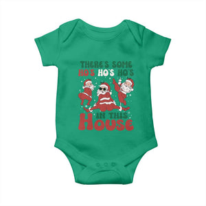 Christmas Santa Baby Onesie Theres Some Hos In This House Funny Xmas TS02 Irish Green Print Your Wear