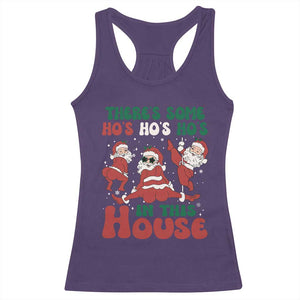 Christmas Santa Racerback Tank Top Theres Some Hos In This House Funny Xmas TS02 Purple Print Your Wear