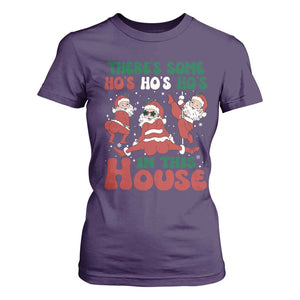 Christmas Santa T Shirt For Women Theres Some Hos In This House Funny Xmas TS02 Purple Print Your Wear