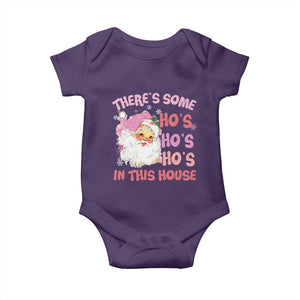 Christmas Pink Santa Baby Onesie Theres Some Hos In This House Retro Xmas Vibe TS02 Purple Print Your Wear