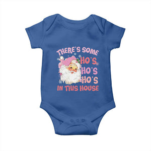 Christmas Pink Santa Baby Onesie Theres Some Hos In This House Retro Xmas Vibe TS02 Royal Blue Print Your Wear