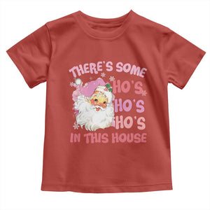 Christmas Pink Santa Toddler T Shirt Theres Some Hos In This House Retro Xmas Vibe TS02 Red Print Your Wear