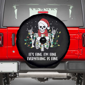 Christmas Skeleton Spare Tire Cover It's Fine I'm Fine Everything Is Fine Xmas Light Funny TS02 Black Print Your Wear