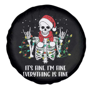 Christmas Skeleton Spare Tire Cover It's Fine I'm Fine Everything Is Fine Xmas Light Funny TS02 Print Your Wear