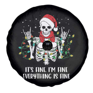 Christmas Skeleton Spare Tire Cover It's Fine I'm Fine Everything Is Fine Xmas Light Funny TS02 Print Your Wear