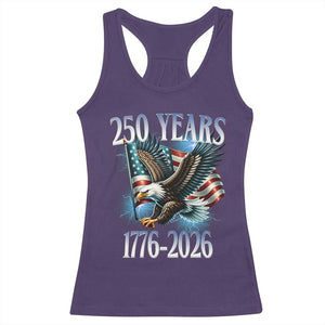 250 Years of American Freedom Racerback Tank Top Bald Eagle USA Flag 1776 to 2026 Patriotic TS02 Purple Print Your Wear