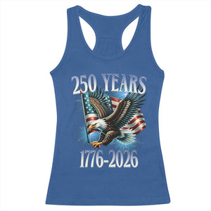 250 Years of American Freedom Racerback Tank Top Bald Eagle USA Flag 1776 to 2026 Patriotic TS02 Royal Blue Print Your Wear