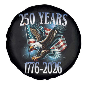 250 Years of American Freedom Spare Tire Cover Bald Eagle USA Flag 1776 to 2026 Patriotic TS02 Print Your Wear