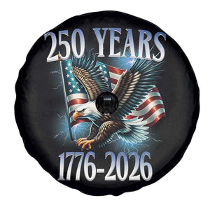 250 Years of American Freedom Spare Tire Cover Bald Eagle USA Flag 1776 to 2026 Patriotic TS02 Print Your Wear