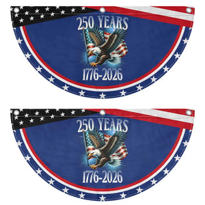 250 Years of American Freedom Patriotic Fan Flag Bald Eagle USA Flag 1776 to 2026 Patriotic