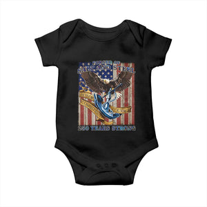 Military Navy 250th Anniversary Baby Onesie Forged of Salt and Steel Patriotic Eagle Anchor American Flag TS02 Black Print Your Wear