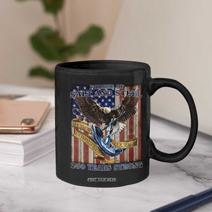 Military Navy 250th Anniversary Coffee Mug Forged of Salt and Steel Patriotic Eagle Anchor American Flag TS02 Print Your Wear