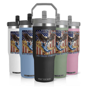 Military Navy 250th Anniversary Flip Straw Tumbler Forged of Salt and Steel Patriotic Eagle Anchor American Flag TS02 Print Your Wear