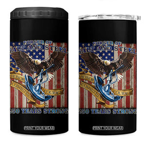 Military Navy 250th Anniversary 4 in 1 Can Cooler Tumbler Forged of Salt and Steel Patriotic Eagle Anchor American Flag TS02 One Size: 16 oz Black Print Your Wear