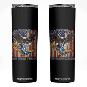 Military Navy 250th Anniversary Skinny Tumbler Forged of Salt and Steel Patriotic Eagle Anchor American Flag TS02 Black Print Your Wear