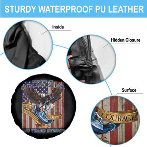 Military Navy 250th Anniversary Spare Tire Cover Forged of Salt and Steel Patriotic Eagle Anchor American Flag TS02 Print Your Wear