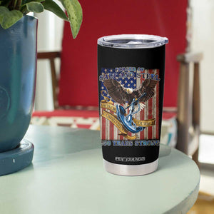 Military Navy 250th Anniversary Tumbler Cup Forged of Salt and Steel Patriotic Eagle Anchor American Flag TS02 Print Your Wear
