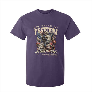 250 Years of Freedom Eagle T Shirt For Kid US 250th Anniversary American Semiquincentennial 2026 Patriotic TS02 Purple Print Your Wear