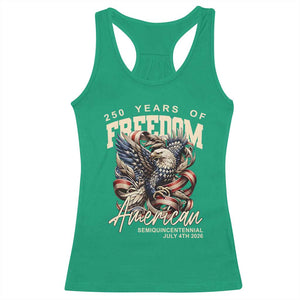 250 Years of Freedom Eagle Racerback Tank Top US 250th Anniversary American Semiquincentennial 2026 Patriotic TS02 Irish Green Print Your Wear