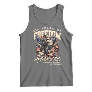 250 Years of Freedom Eagle Tank Top US 250th Anniversary American Semiquincentennial 2026 Patriotic TS02 Black Heather Print Your Wear