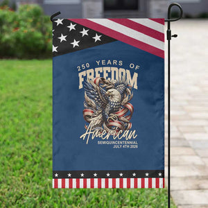 250 Years of Freedom Eagle Garden Flag US 250th Anniversary American Semiquincentennial 2026 Patriotic TS02 Classic Blue Black Print Your Wear