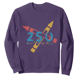 250 Years of Eating Crayons Sweatshirt Funny Military Crayon Joke Veterans Marines TS02 Purple Print Your Wear