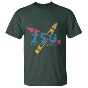 250 Years of Eating Crayons T Shirt Funny Military Crayon Joke Veterans Marines TS02 Dark Forest Green Print Your Wear