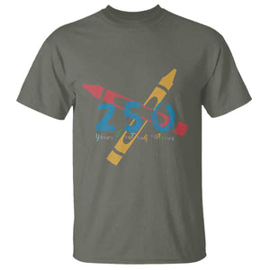 250 Years of Eating Crayons T Shirt Funny Military Crayon Joke Veterans Marines TS02 Military Green Print Your Wear