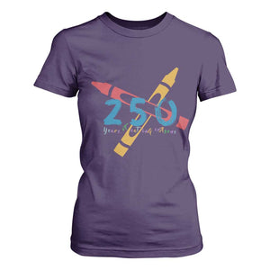 250 Years of Eating Crayons T Shirt For Women Funny Military Crayon Joke Veterans Marines TS02 Purple Print Your Wear
