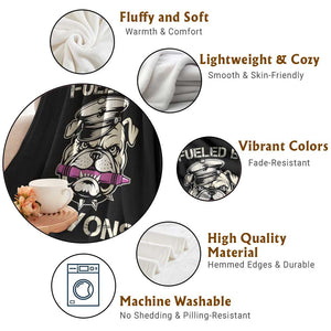 Fueled by Crayons Bulldog Throw Blanket Funny Military Crayon Eater Gift for Veterans TS02 Print Your Wear