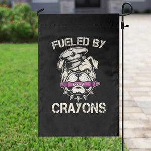 Fueled by Crayons Bulldog Garden Flag Funny Military Crayon Eater Gift for Veterans TS02 Print Your Wear